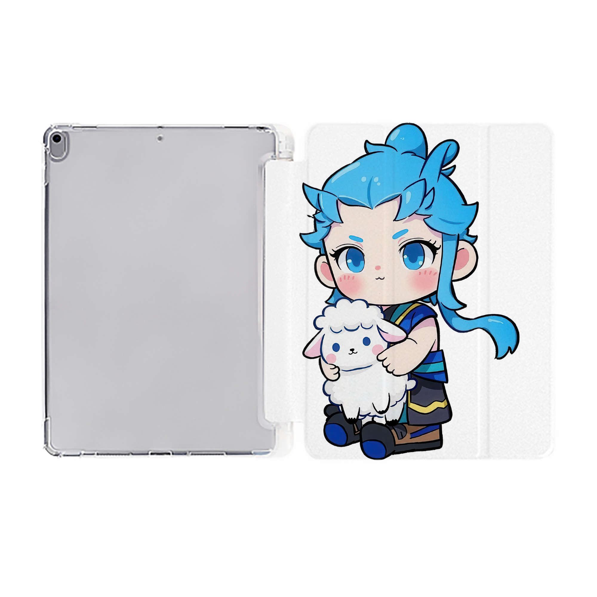 （画像用） Ne Zha 2 ナタ 魔童の大暴れ IPad ケース ペン収納付き 三つ折りスタンド PUレザー×シリコン 対応機種9.5/10.5/10.9インチ
